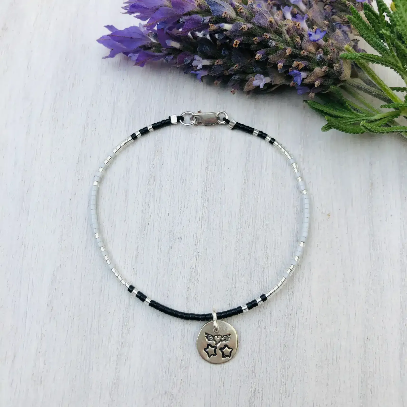 Pulsera Miyuki y colgante de plata 925 personalizado